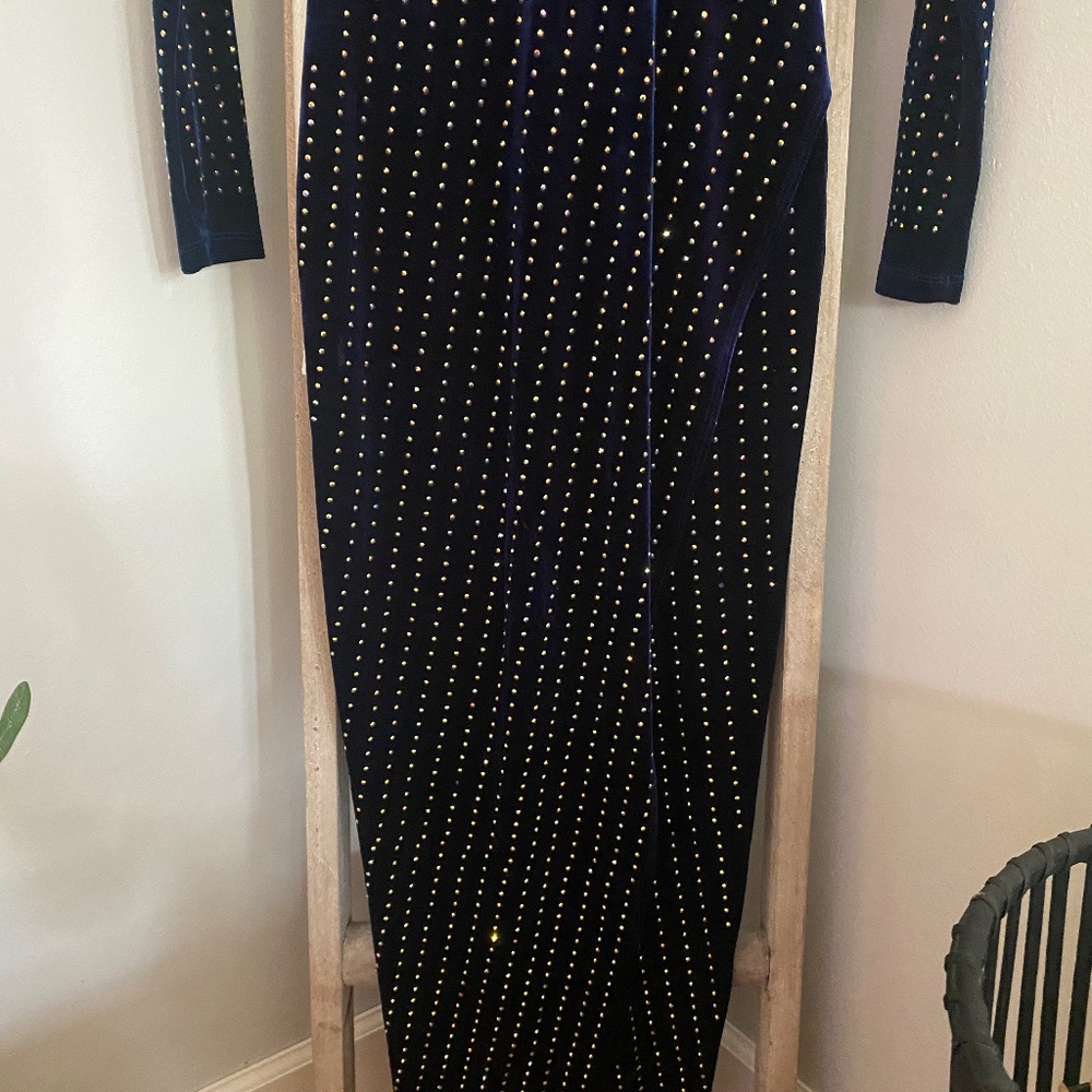 Windsor Navy Blue Long-sleeve Dress - Picture 4 of 5